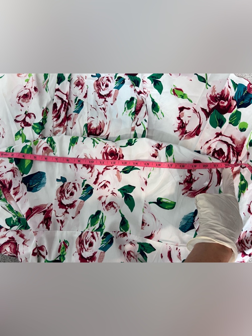 Flowers Retro Vintage Cotton Dress Sz XL 18 Elegant Classic Fit & Flare Bohemian - Picture 12 of 13